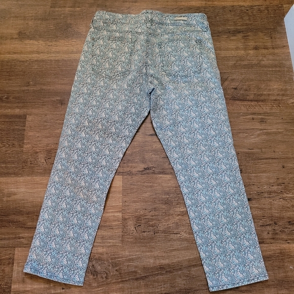 Anthropologie Denim Pants Blue Floral Print 30 Medium Pilcro And The Letterpress - Picture 5 of 5
